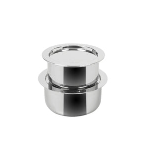 MEYER Trivantage set of 2 Tri-ply Stainless Steel Tope With Lid (14,16cm)