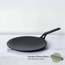 Meyer Pre-Seasoned Cast Iron Roti/Chapati Tawa 26cm, Black