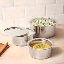 MEYER Trivantage set of 3 Tri-ply Stainless Steel Tope With Lid (14,16,18 cm)