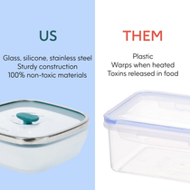 Microwave safe frosted borosilicate glass Anyday dishware- Medium Square Dish