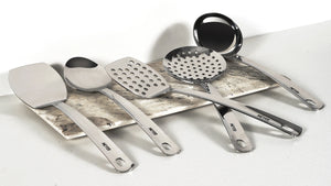 Meyer Stainless Steel Accessories 3 pcs set -  (Slotted Turner, 33cm + Serving Spoon, 32cm  + Ladle, 30cm )