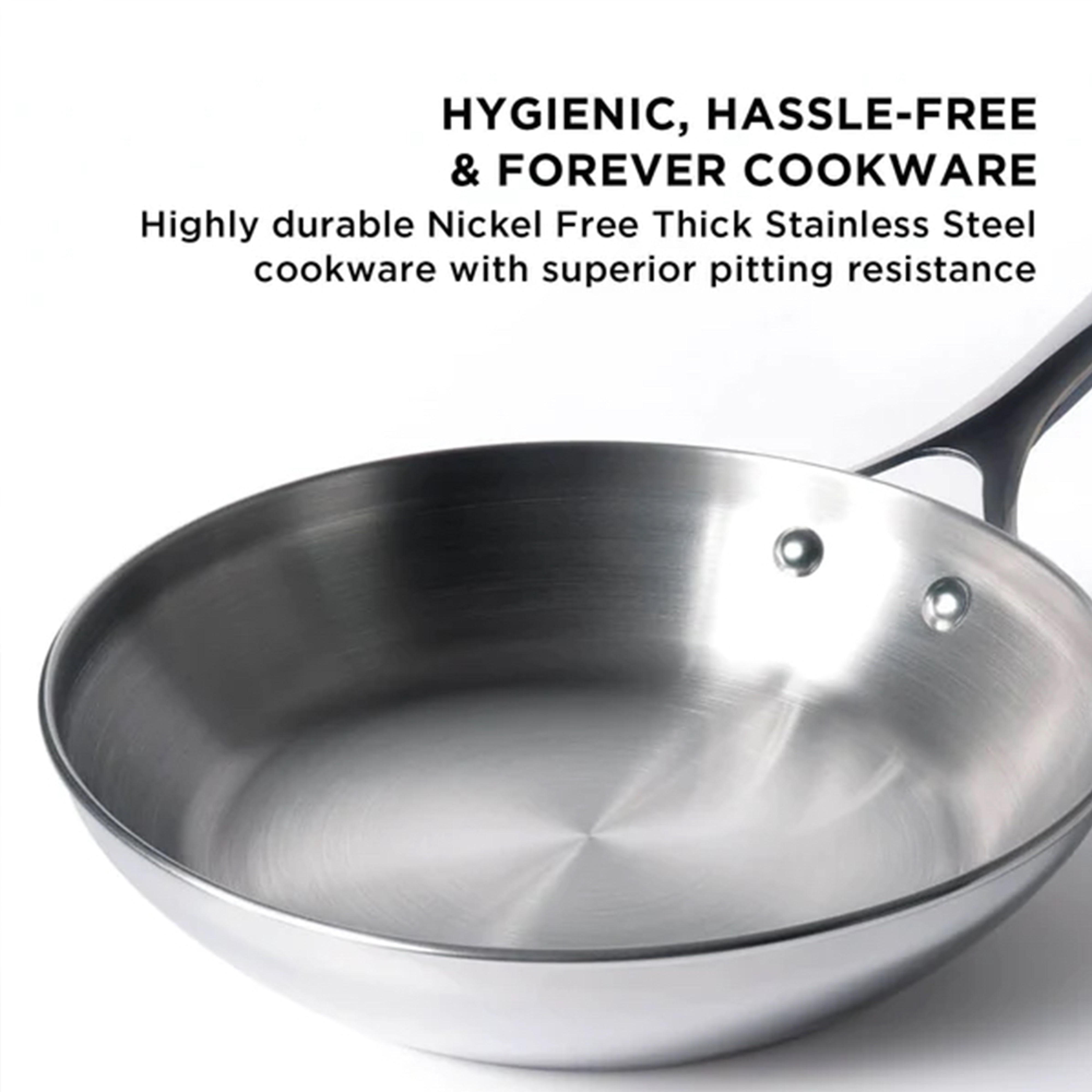 Meyer Select Stainless Steel Frypan and Wok with Lid 3-Piece Cookware Set