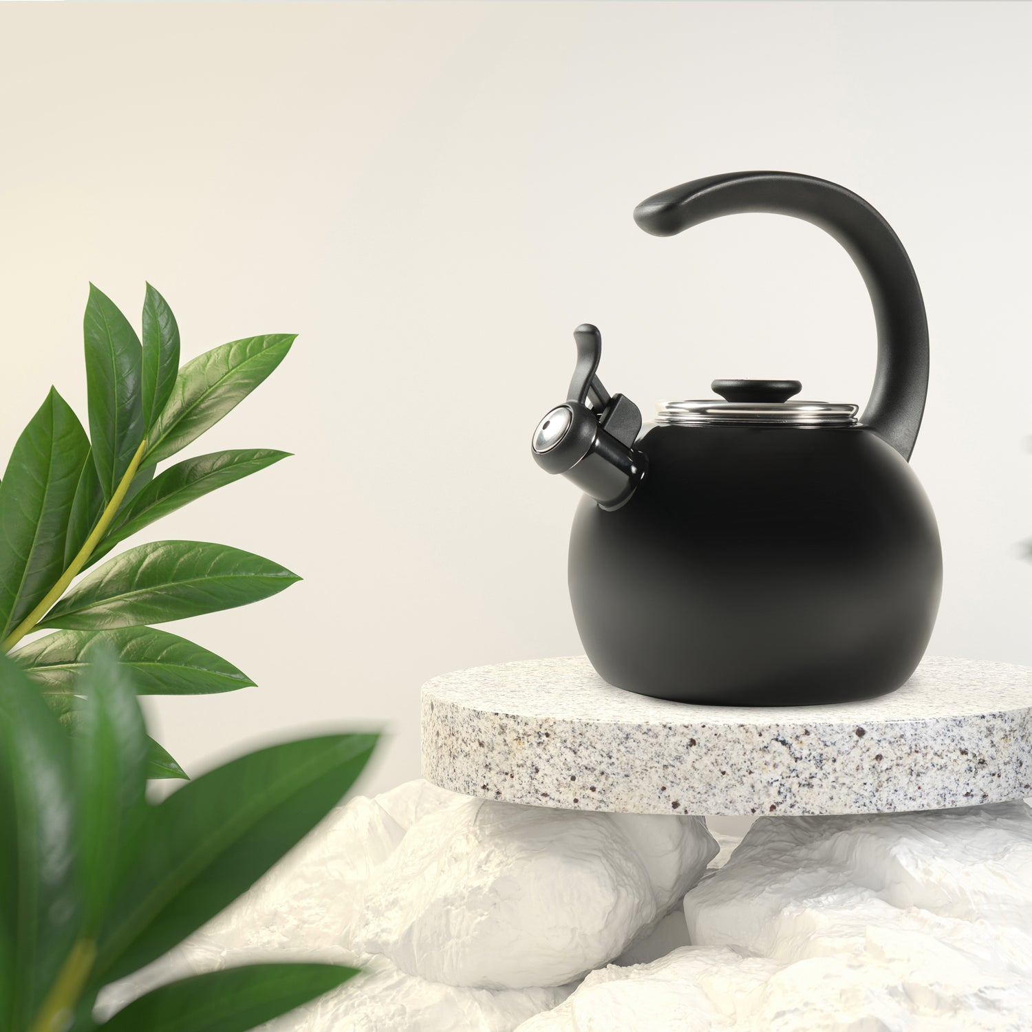 Circulon Enamel On Steel Whistling Tea Kettle 1.9 Liters, Black