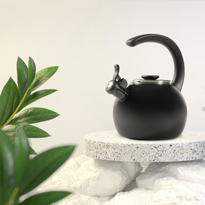 Circulon Enamel On Steel Whistling Tea Kettle 1.9 Liters, Black