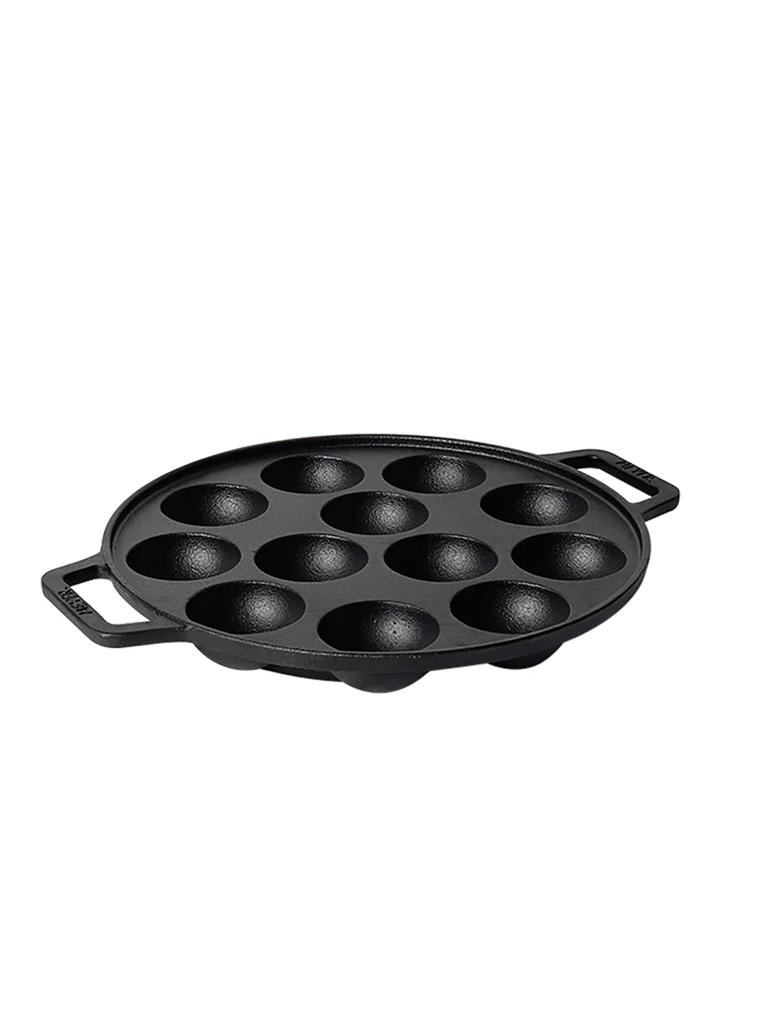 Meyer Pre Seasoned Cast Iron 2 Sides Handle Appam Pan, 26cm