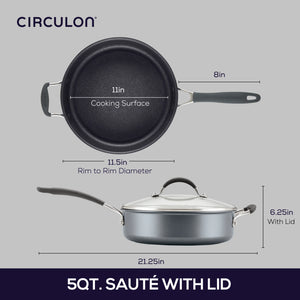 Circulon Scratch Defense A1 Series Nonstick Saute Pan with Lid ,28cm