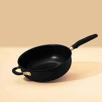 Meyer Accent Series Hard Anodized Nonstick Chef Pan with Helper Handle, 4.5 Liters, Matte Black