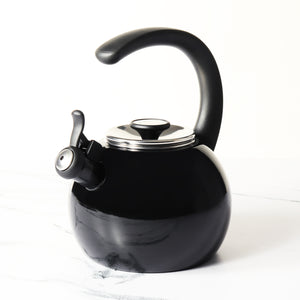 Circulon Enamel On Steel Whistling Tea Kettle 1.9 Liters, Black