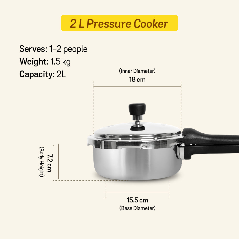 MEYER Presta  2L Tri-ply with Outer Lid Pressure Cooker
