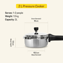 MEYER Presta  2L Tri-ply with Outer Lid Pressure Cooker