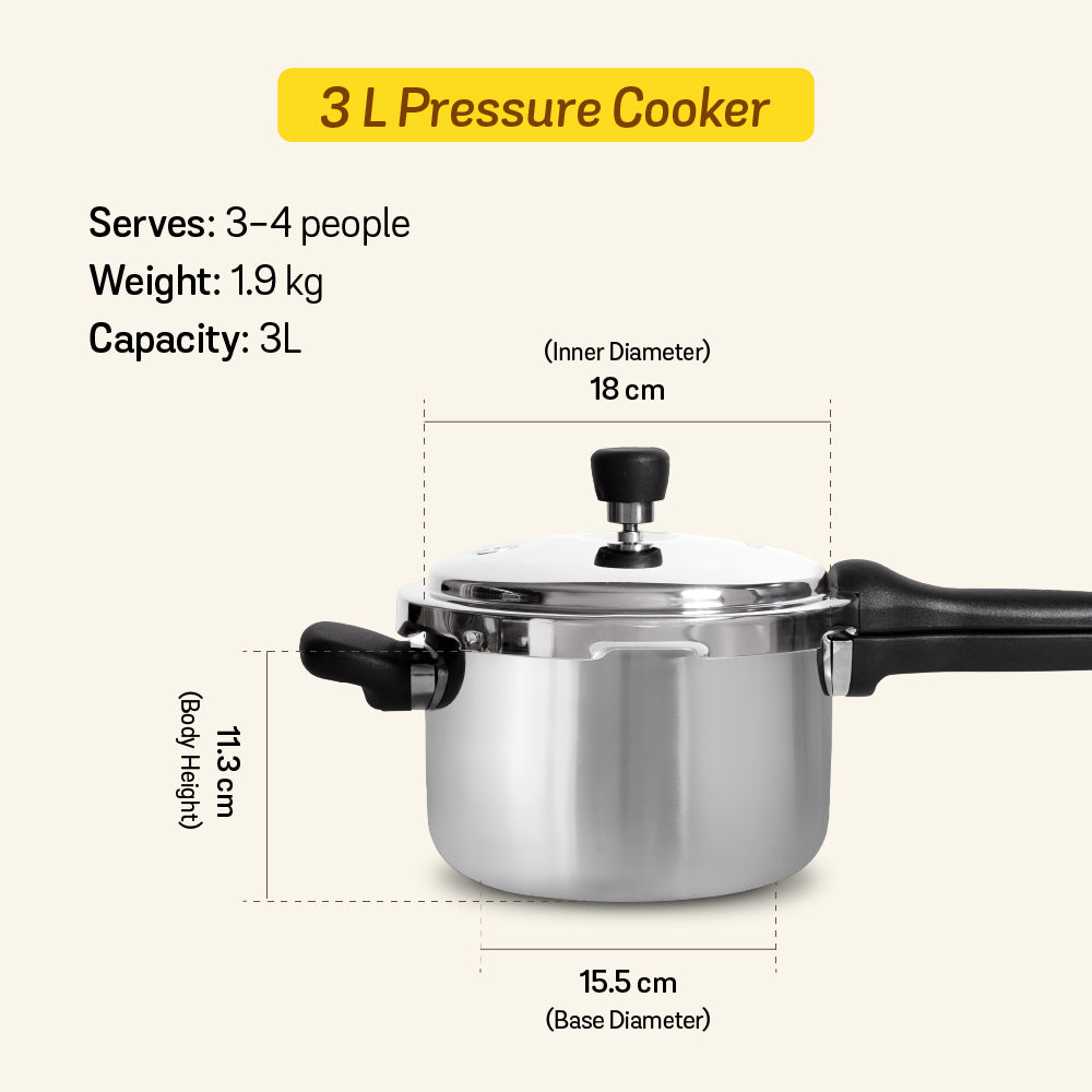 MEYER Presta  3L Tri-ply with Outer Lid Pressure Cooker