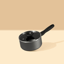 Meyer Bauhaus Nonstick Saucepan with Lid, 16 cm, Dark Grey