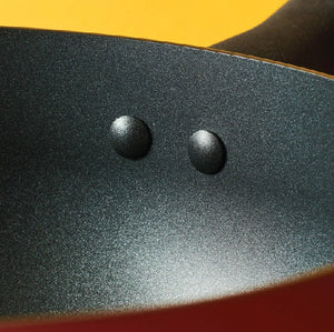 Meyer Bauhaus 2 pcs set (Aluminium Non Stick Saucier, 24Cm/3.3L + Nonstick Casserole , 5.2 Litre, 24Cm ), With Interchangeable Lid, Red