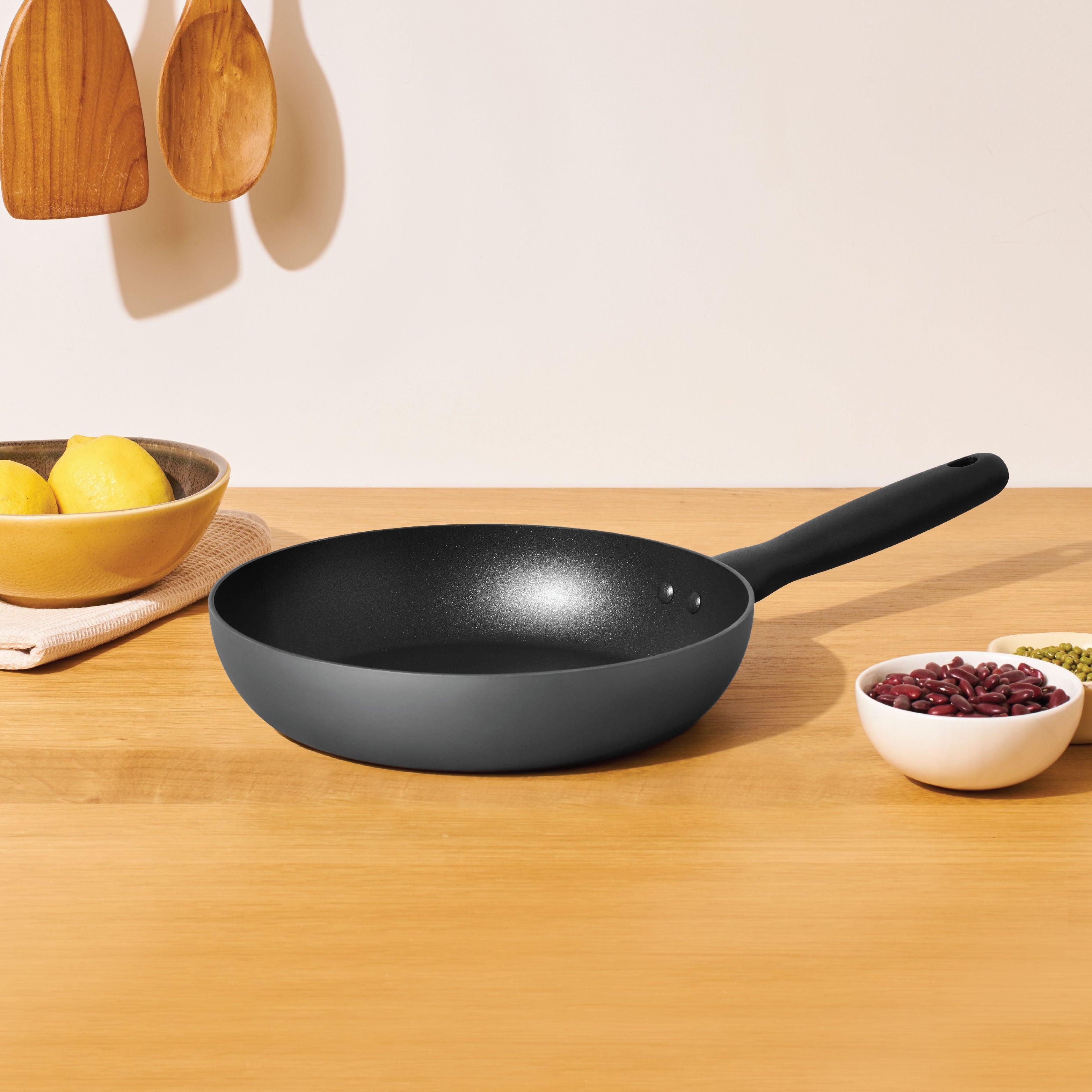 Meyer Bauhaus Nonstick Open Frypan, 24 cm, Dark Grey