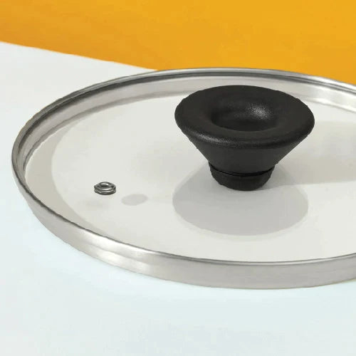 Meyer Bauhaus 2 pcs set (Aluminium Non Stick Saucier, 24Cm/3.3L + Nonstick Casserole , 5.2 Litre, 24Cm ), With Interchangeable Lid, Red