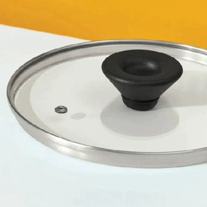 Meyer Bauhaus 2 pcs set (Aluminium Non Stick Saucier, 24Cm/3.3L + Nonstick Casserole , 5.2 Litre, 24Cm ), With Interchangeable Lid, Red