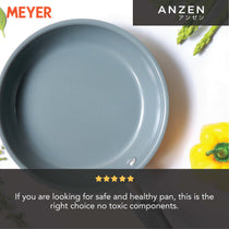 Meyer Anzen Ceramic Coated Cookware 2 piece Set -Frypan + Interchangeable Glass Lid, 20cm