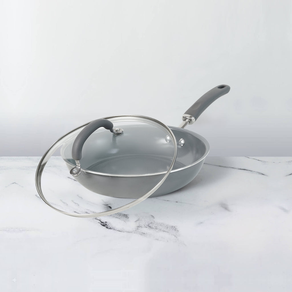 Meyer Anzen Ceramic Coated Cookware 2 piece Set -Frypan + Interchangeable Glass Lid, 26cm