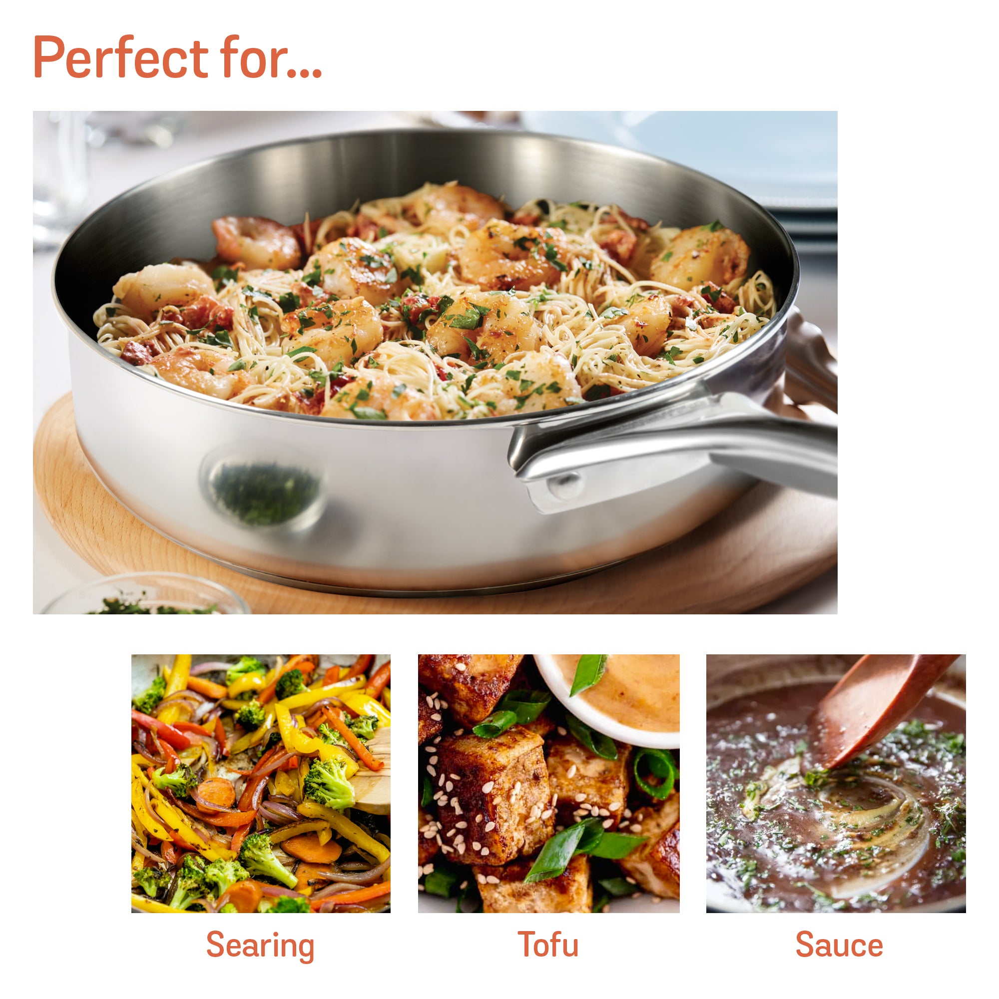 Meyer Select Stainless Steel Sauteuse 20cm (Induction & Gas Compatible)
