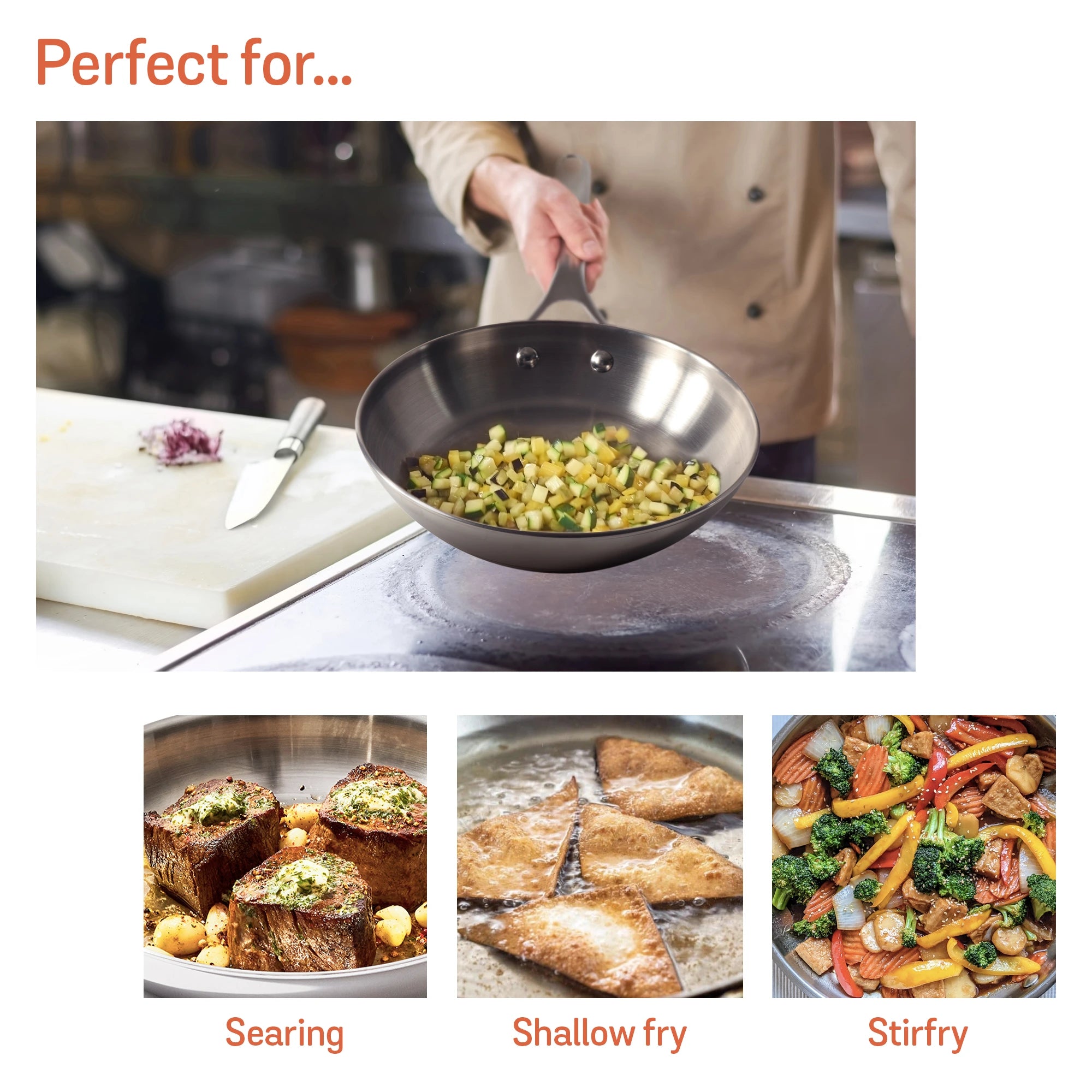 Meyer Select Stainless Steel Frypan 24cm (Induction & Gas Compatible)