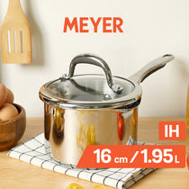 Meyer Select Stainless Steel Straining Saucepan 16cm (Induction & Gas Compatible)