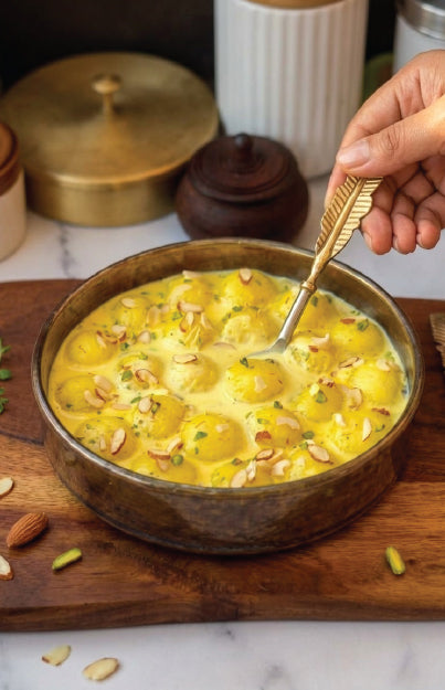 Sabudana Rasmalai: Soft Sabudana Balls in Creamy Cardamom and Saffron Milk