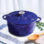 Meyer Disney Bon Voyage Enameled Cast Iron Casserole with Lid, 25cm, 4.5L, Blue