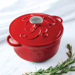 Meyer Disney Bon Voyage Enameled Cast Iron Casserole with Lid, 20cm, 2.5L, Red