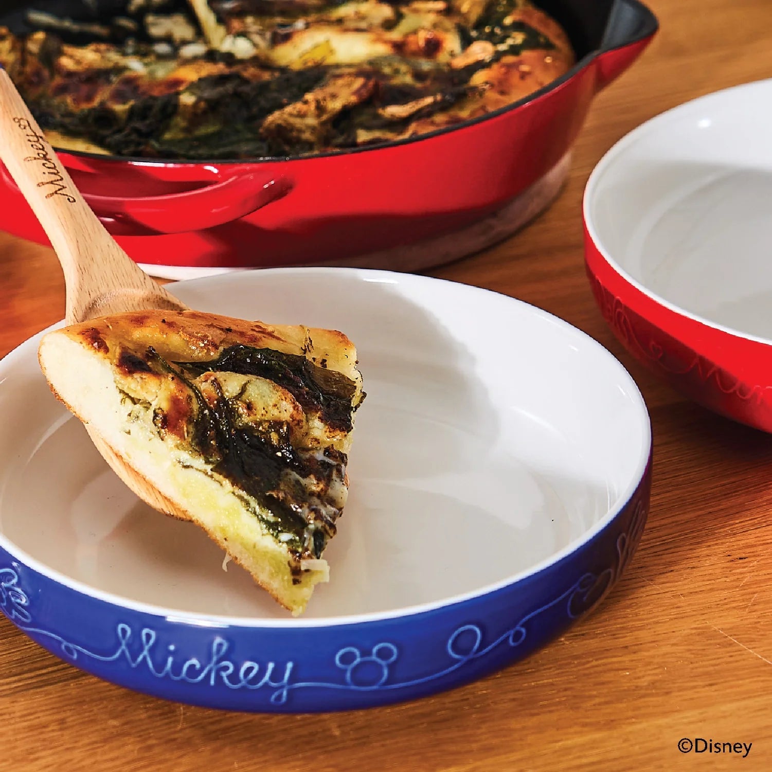 Meyer Disney Bon Voyage 2 pcs set- ( Ceramic Rice Bowl Set Of 2 , 400mL Each  + Ceramic Deep Plate Set Of 2 , 20.5cm Each )