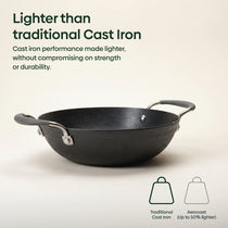 MEYER AEROCAST Light weight Cast Iron 20cm Kadai with Lid