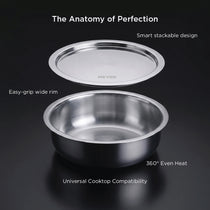 Meyer Trivantage pro 24cm Triply Stainless Steel Lagdi with lid