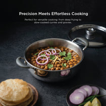 Meyer Trivantage Pro 20cm/2.3L Triply Stainless Steel deep kadhai with lid