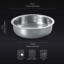 Meyer Trivantage pro 24cm Triply Stainless Steel Lagdi with lid