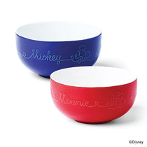 Meyer Disney Bon Voyage Ceramic Rice Bowl Set of 2 , 400mL Each (Red and Blue)