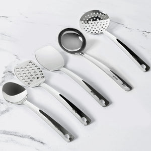 Meyer Stainless Steel Accessories 3 pcs set -  (Slotted Turner, 33cm + Serving Spoon, 32cm  + Ladle, 30cm )