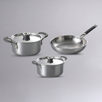 MEYER Trivantage Pro 3pcs Cookware Set (20cm Casserole With Lid + 24cm Casserole With Lid + 24cm Frypan)