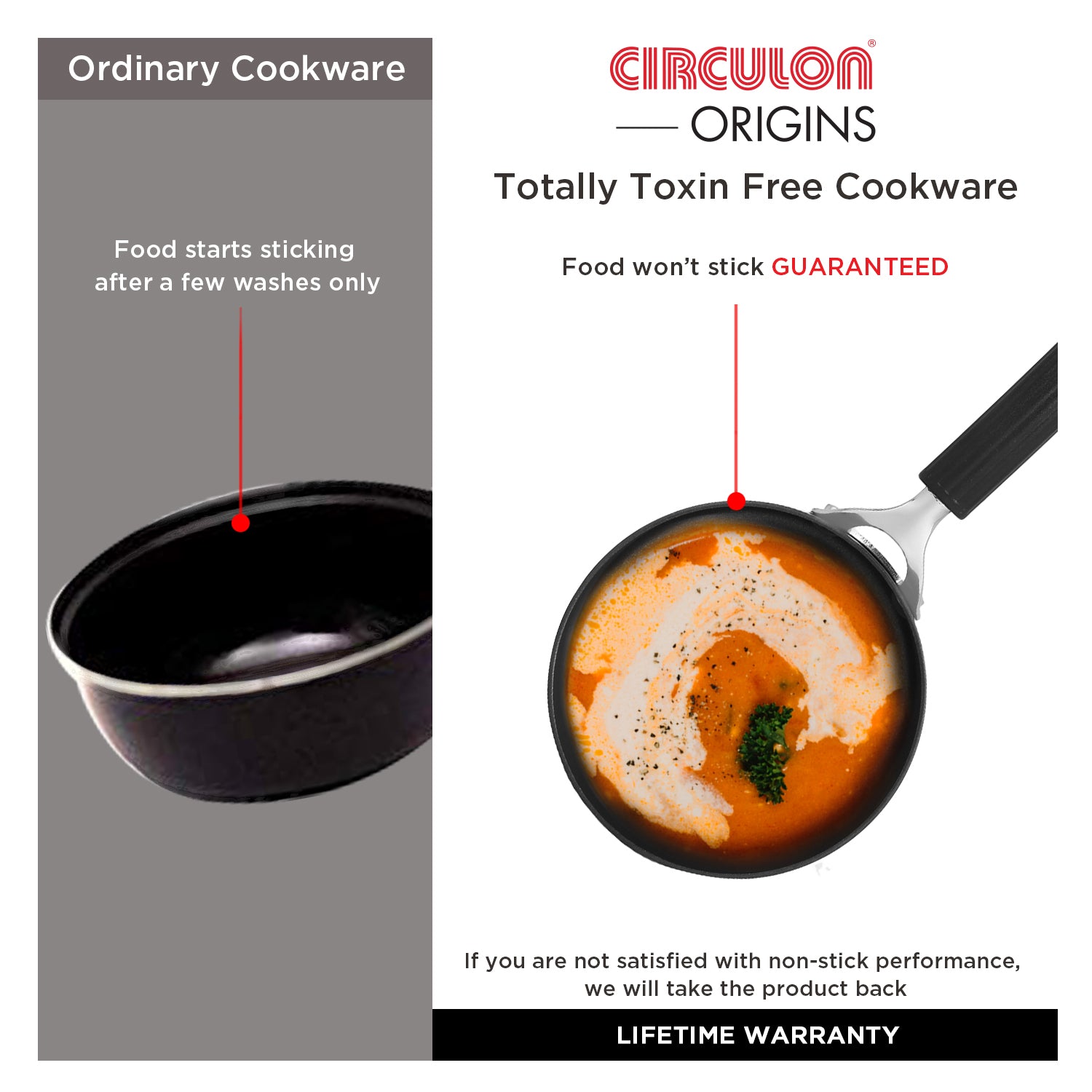 Circulon Origins 16cm Saucepan Non-Stick + Hard Anodized, Black (Suitable For Gas & Induction)