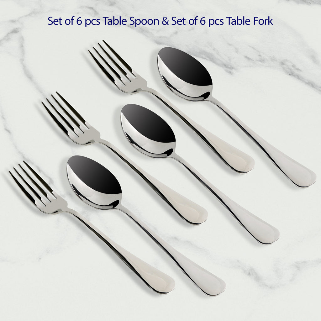 Meyer High-Gloss Stainless Steel 6pcs Dinner Fork Set & 6pcs Table Spo