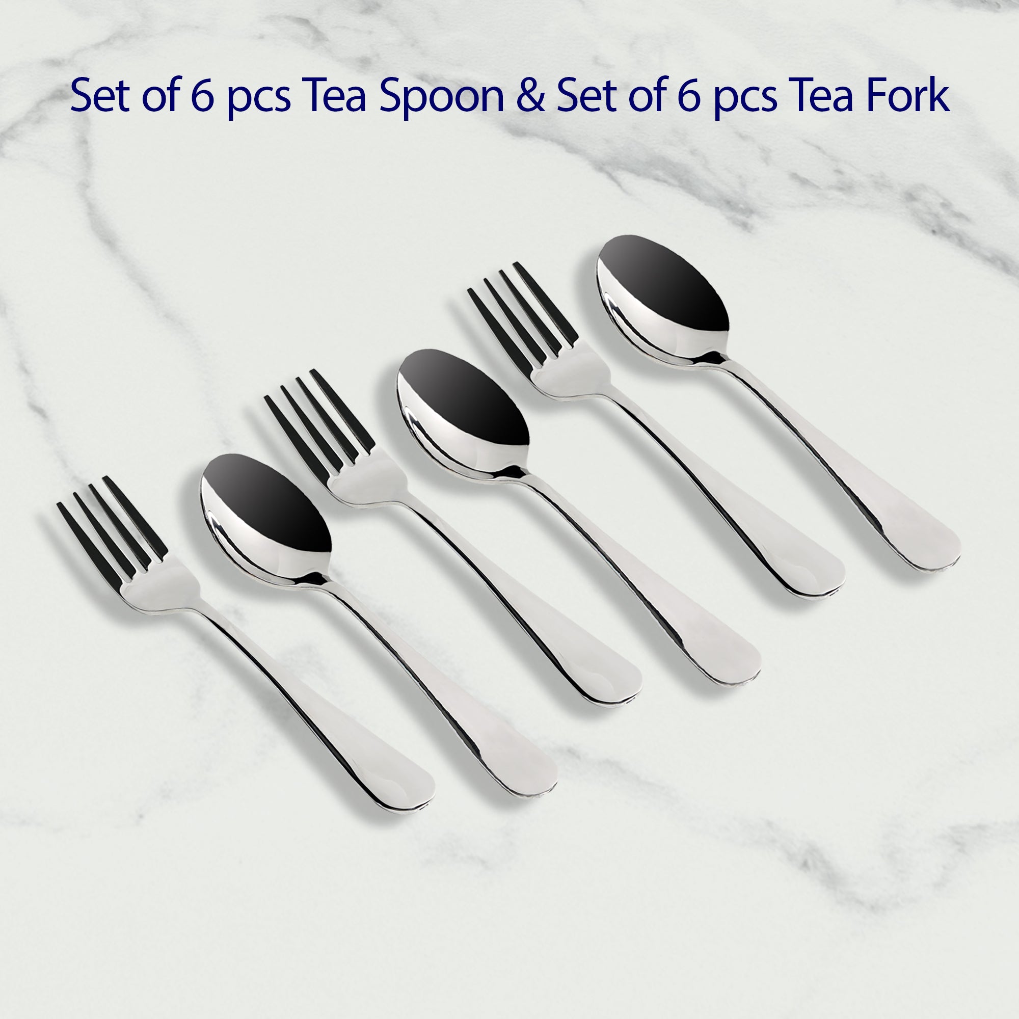 Meyer High-Gloss Stainless Steel 6pcs Tea Spoon and 6pcs Tea Fork Set