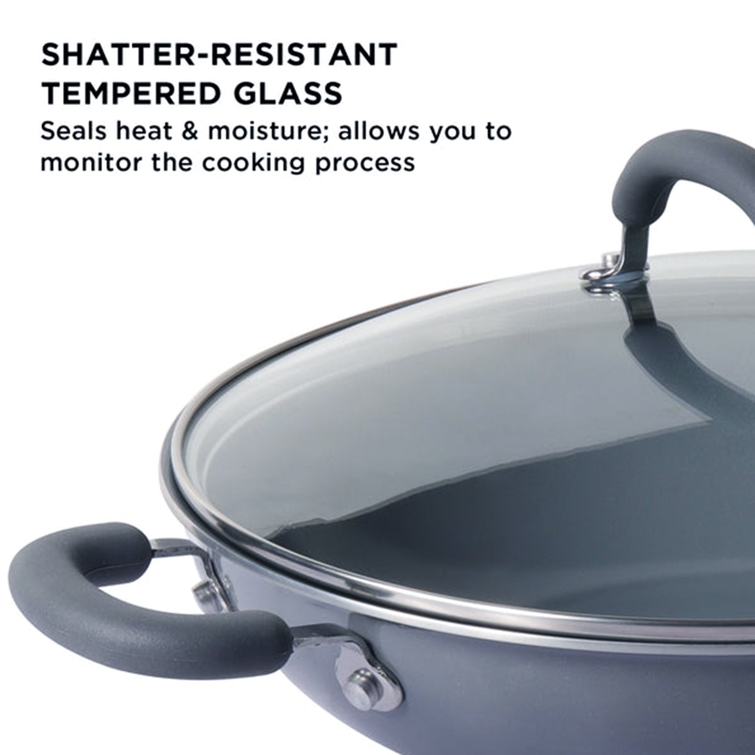 Meyer Anzen Ceramic Coated Cookware 30cm Wok / Kadai with Lid
