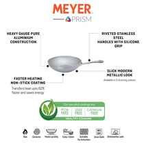 Prism Non-Stick Stirfry/Wok with Stick Handle 26cm, Silver [Induction Compatible] - Pots and Pans