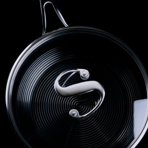 Circulon Clad Stainless Steel Chef's Pan and Spoon Set with Hybrid SteelShield and Nonstick Technology, 24cm, Silver