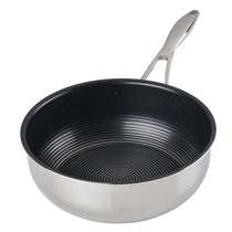 Circulon Clad Stainless Steel Chef's Pan and Spoon Set with Hybrid SteelShield and Nonstick Technology, 24cm, Silver