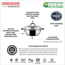 Circulon Momentum 24cm Non-Stick Casserole with Locking Straining Lid - Pots and Pans