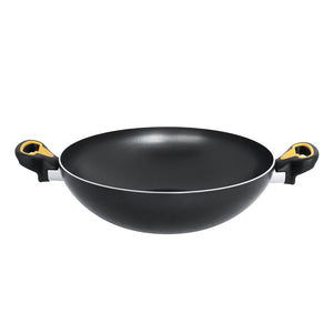 Meyer Skyline Non-Stick Kadai/Wok with Lid 26cm, Grey - Pots and Pans