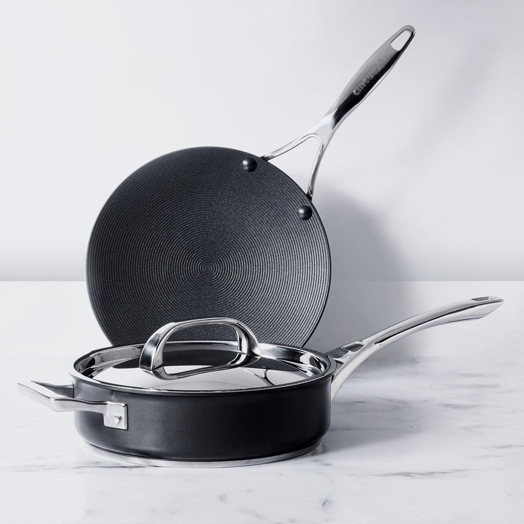 Circulon Infinite Non-Stick + Hard Anodized Aluminium Saute 24cm and Curved Roti Tawa 26cm - Pots and Pans