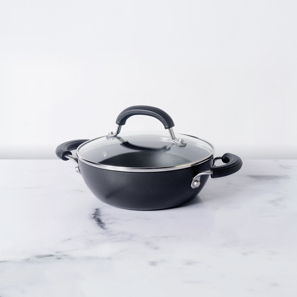 Circulon Origins 20cm Non-Stick + Hard Anodized Kadai/Wok with Lid - Pots and Pans