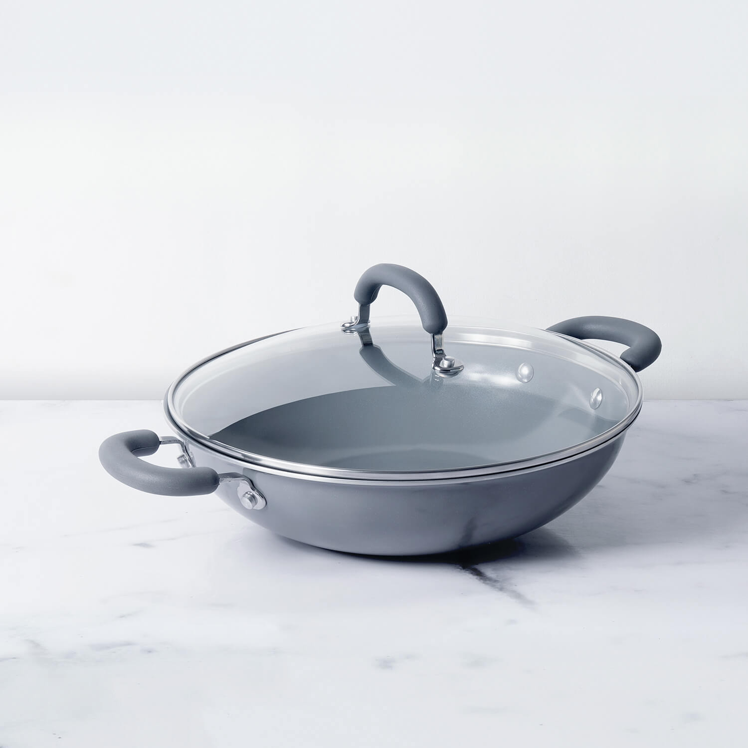 Meyer Anzen Wok / Kadai with Lid, 30cm - Pots and Pans