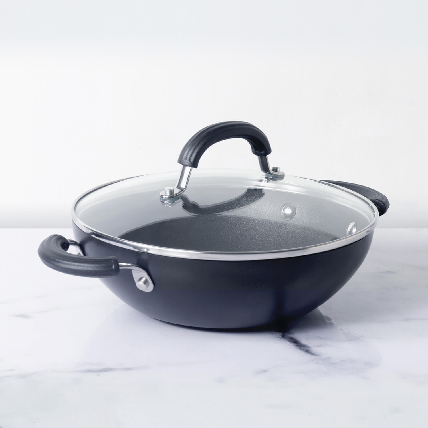 Circulon Origins 26cm Non-Stick + Hard Anodized Kadai/Wok with Lid - Pots and Pans