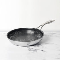 Circulon Clad Stainless Steel Frying Pan / Skillet with Hybrid SteelShield and Nonstick Technology, 22cm, Silver